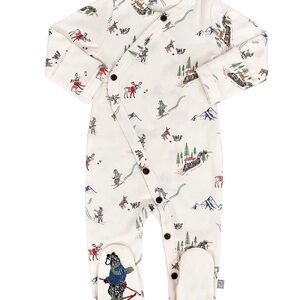 Organic Cotton Onesie with Ski Print